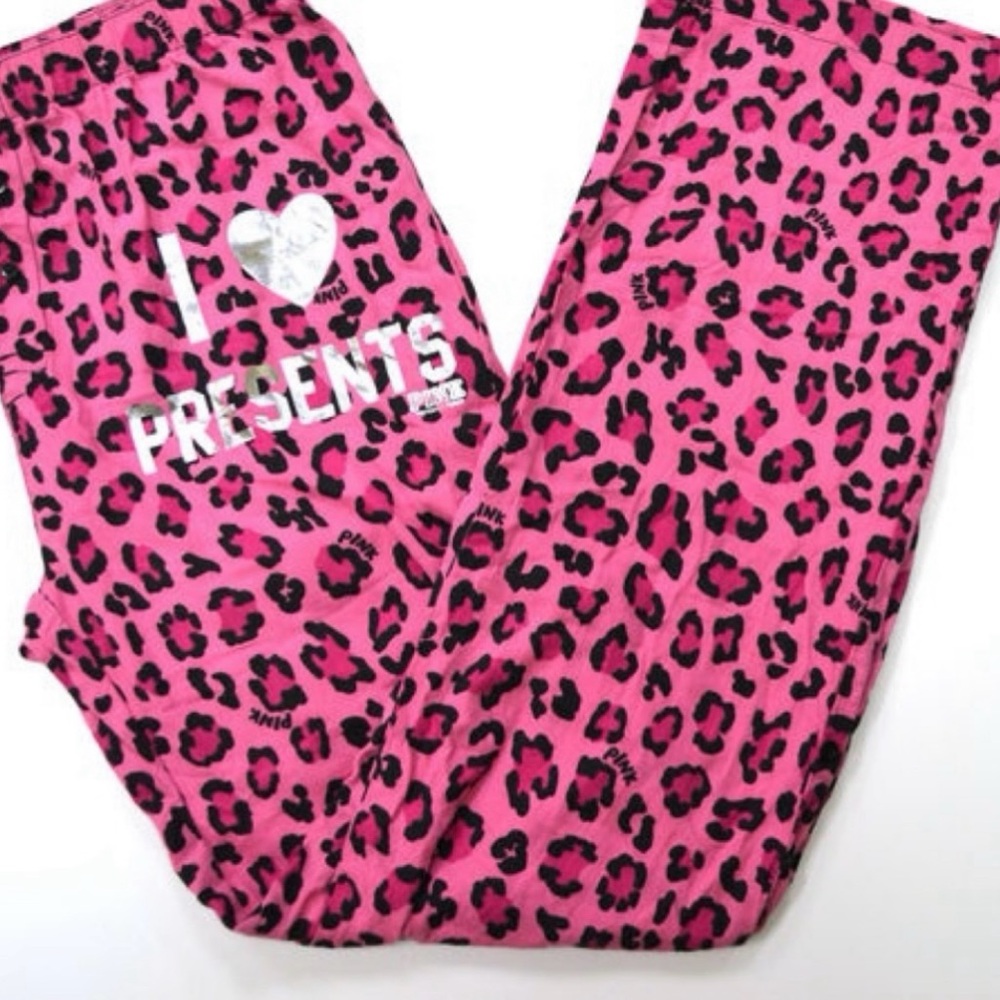 PINK Victoria's Secret Pink and Black Leopard Pajama Pants